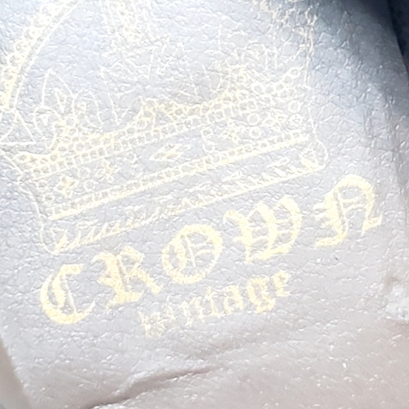 Crown Vintage Brown Leather Zip Up Block Heel Ankle Booties O273 - Picture 10 of 13